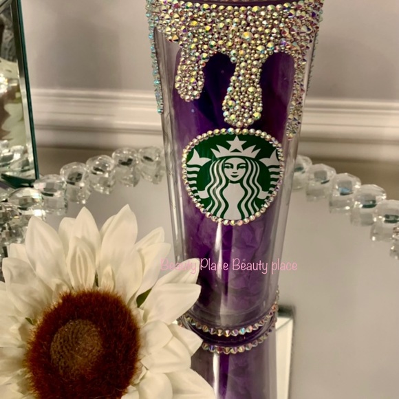 Starbucks Tumbler Dripping Effect studded Bling - Picture 4 of 7